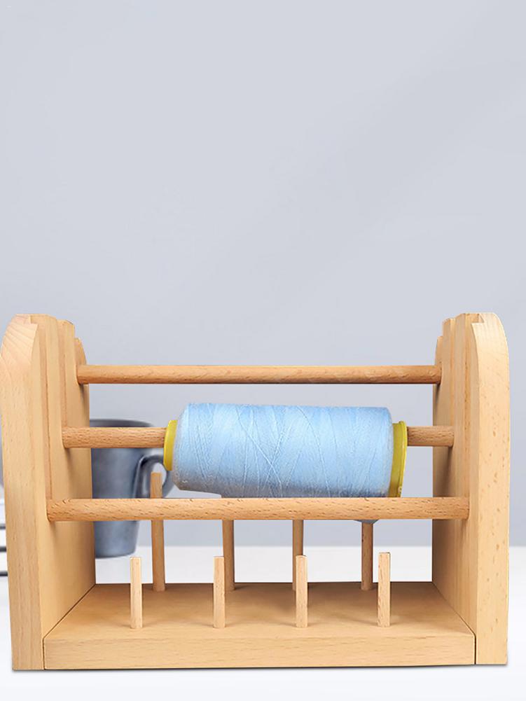 8-Spool Thread Rack Wooden Spools Holder Thread Organizer For Embroidery Sewing Quilting Household DIY Cloth Jewelry Making Ac