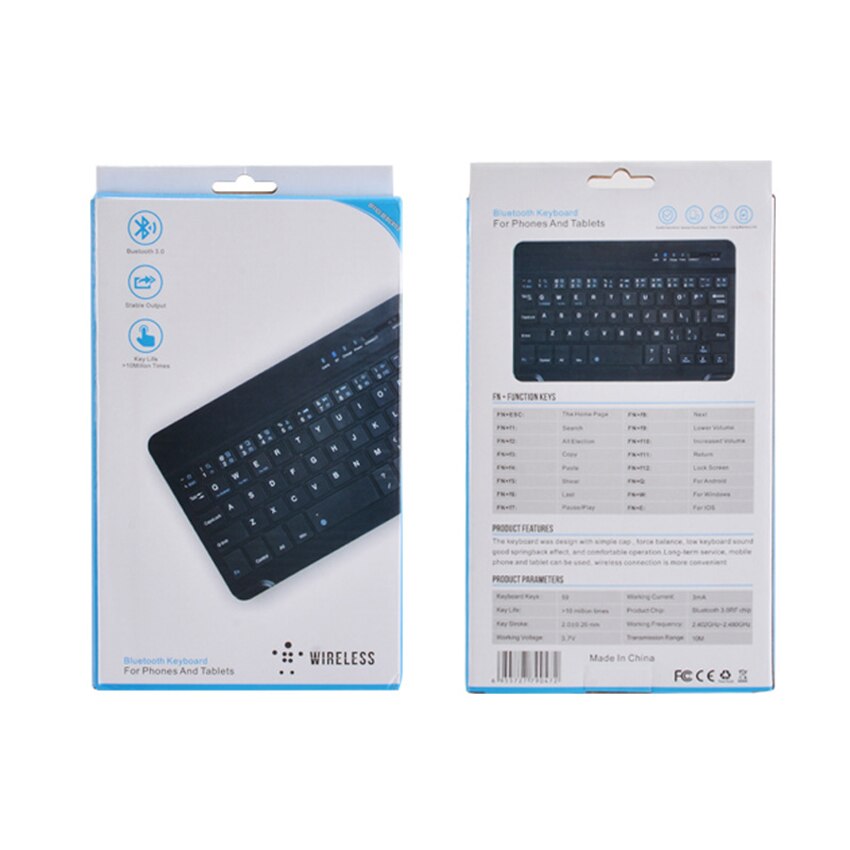 7 Inch Wireless Keyboard Mini Bluetooth-compatible Keyboard for PC Tablet Phone Rechargeable Noiseless Keyboards