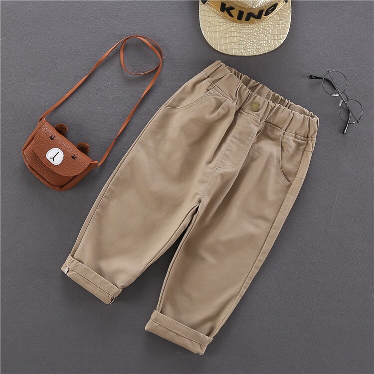 Mode Baby Boy Casual Broek Katoen Knop Baby Peuter Kinderen Broek Lange Baby Jongens Losse Broek Kleding 1-10Y