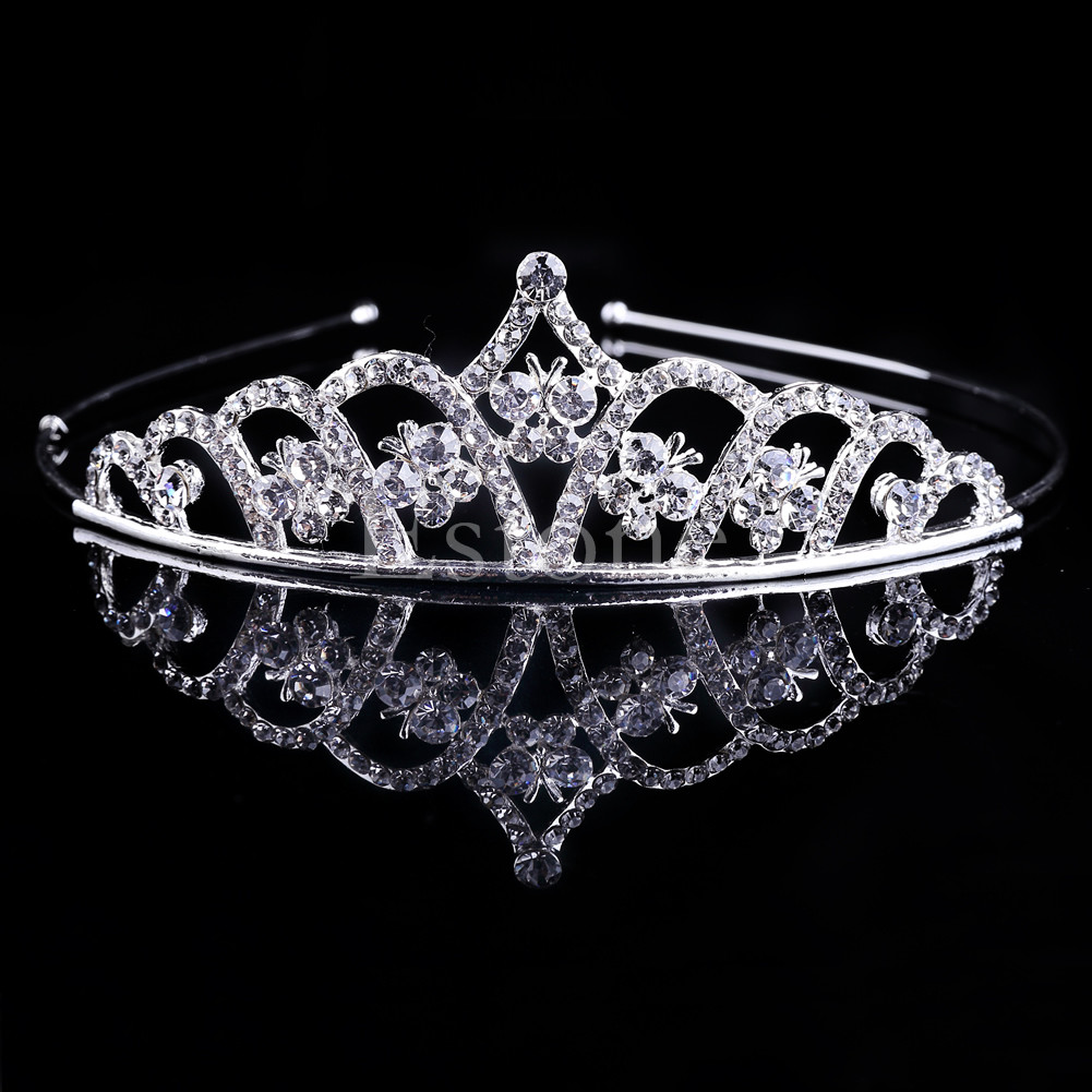 Vintage Bruiloft Bruids Kristal Strass Hoofdband Kroon Haar Accessoires Tiara U90E