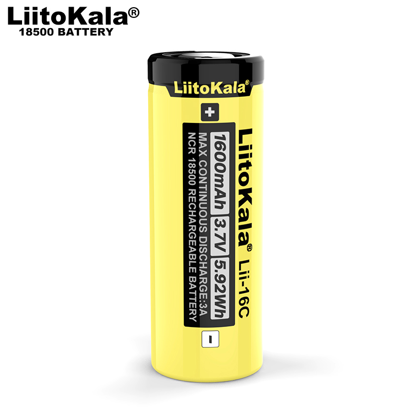 1-16PCS LiitoKala Lii-16C 18500 1600mAh 3.7V Rechargeable Battery Recarregavel Lithium ion Battery For LED Flashlight