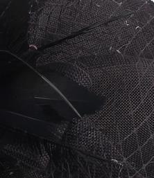 Green sinamay wedding bridal fascinator headwear women formal fascinator accessories hair pin mesh headdress formal hat: Black