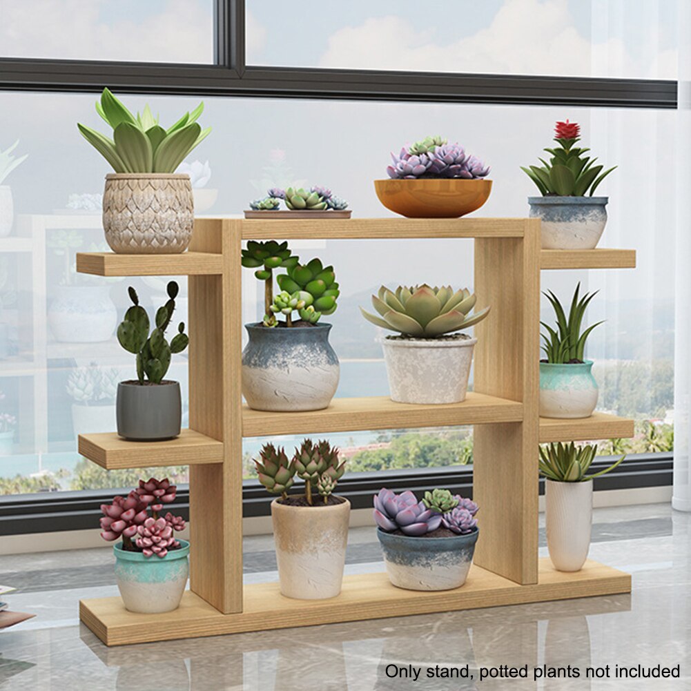 Décoration d'intérieur porte-fleurs debout libre bureau balcon moderne jardin Multi couches bois plante Stand bureau à domicile