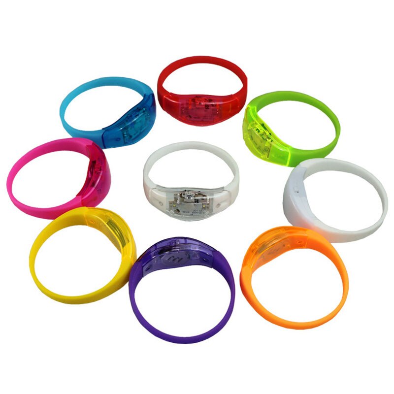 Bracelet en Silicone à lumière contrôlée par le son, lueur active, clignotant, de fête, fête, mariage, fête, Festival