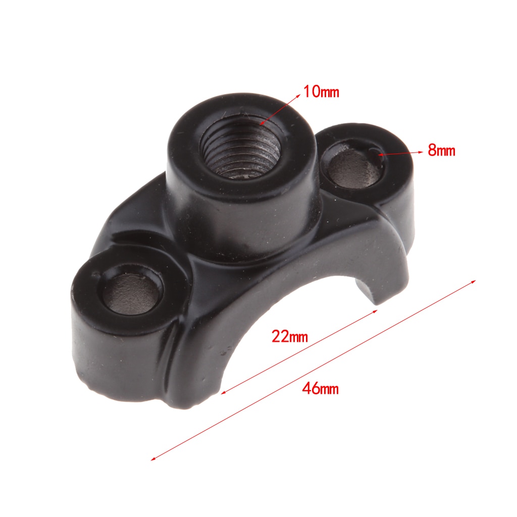 1x Universal Motorcycle Handlebar Rear View Mirror Mount Holder Clamp Bracket 7/8" 22mm Metal 8mm Mirror Mount Holders Adapter