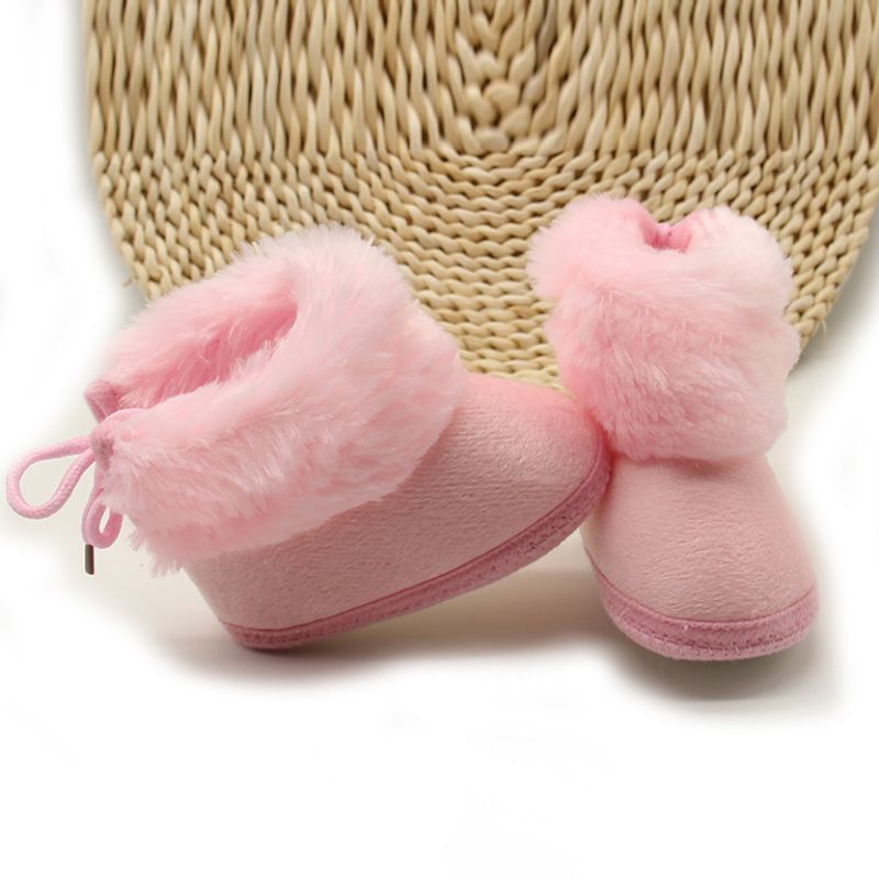 Meisje Peuter Snowboots Baby Laarzen Winter Warme Schoenen Met Vlinder-Knoop Anti-Slip Fluwelen Zuigeling Zachte sole Laarsjes