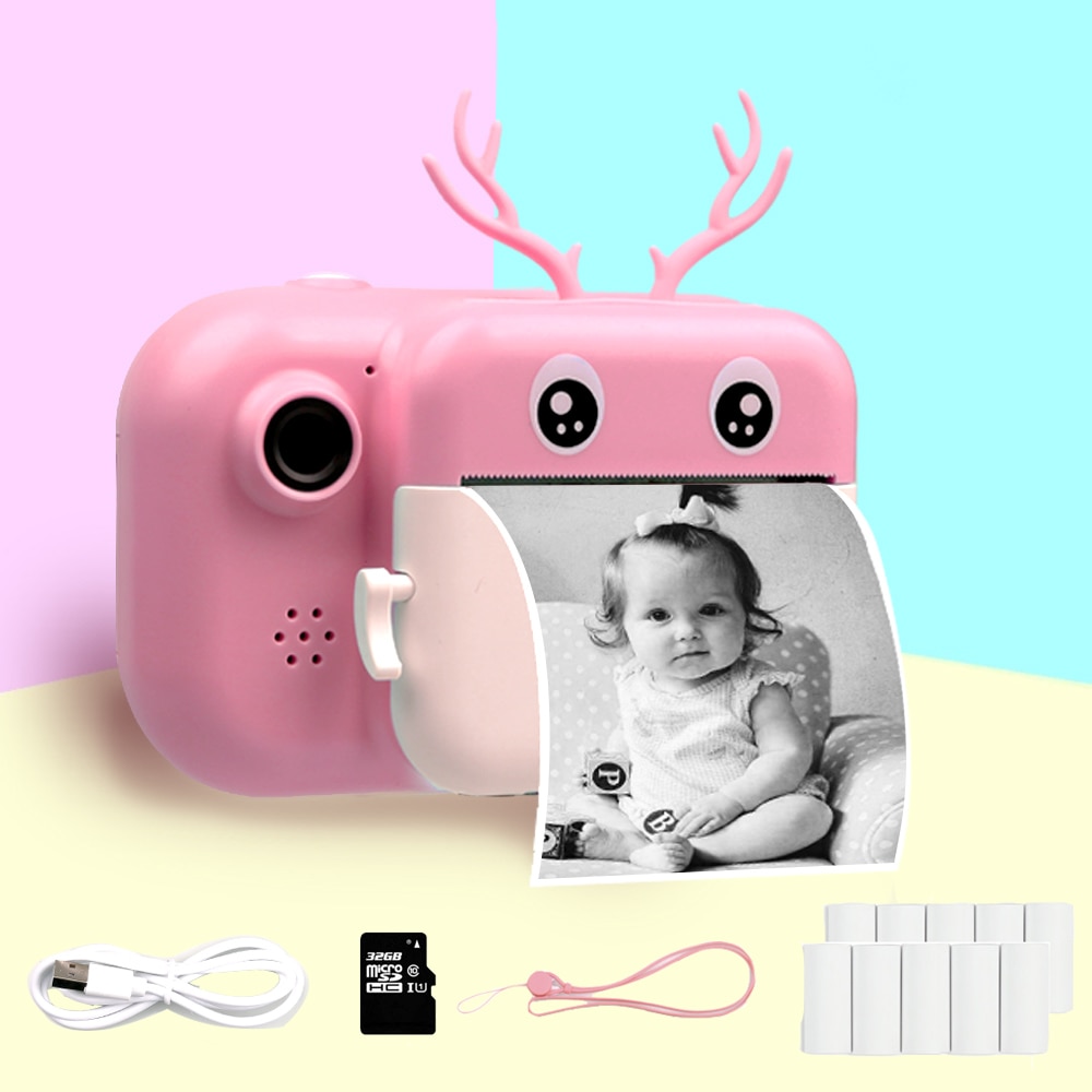 HD 1080P Children Instant Print Birthday christmas Toys Video Cam For Kids Polaroid Camera With Thermal Photo Paper Camera