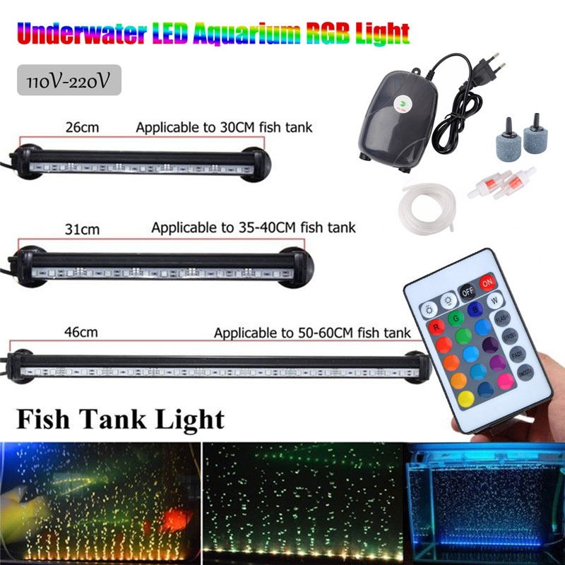 Aquarium Aquarium Led Licht Aquatic Plant Verlichting Onderwater Waterdichte Rgb Remote Bluetooth Led Verlichting Voor Aquarium 16-46cm