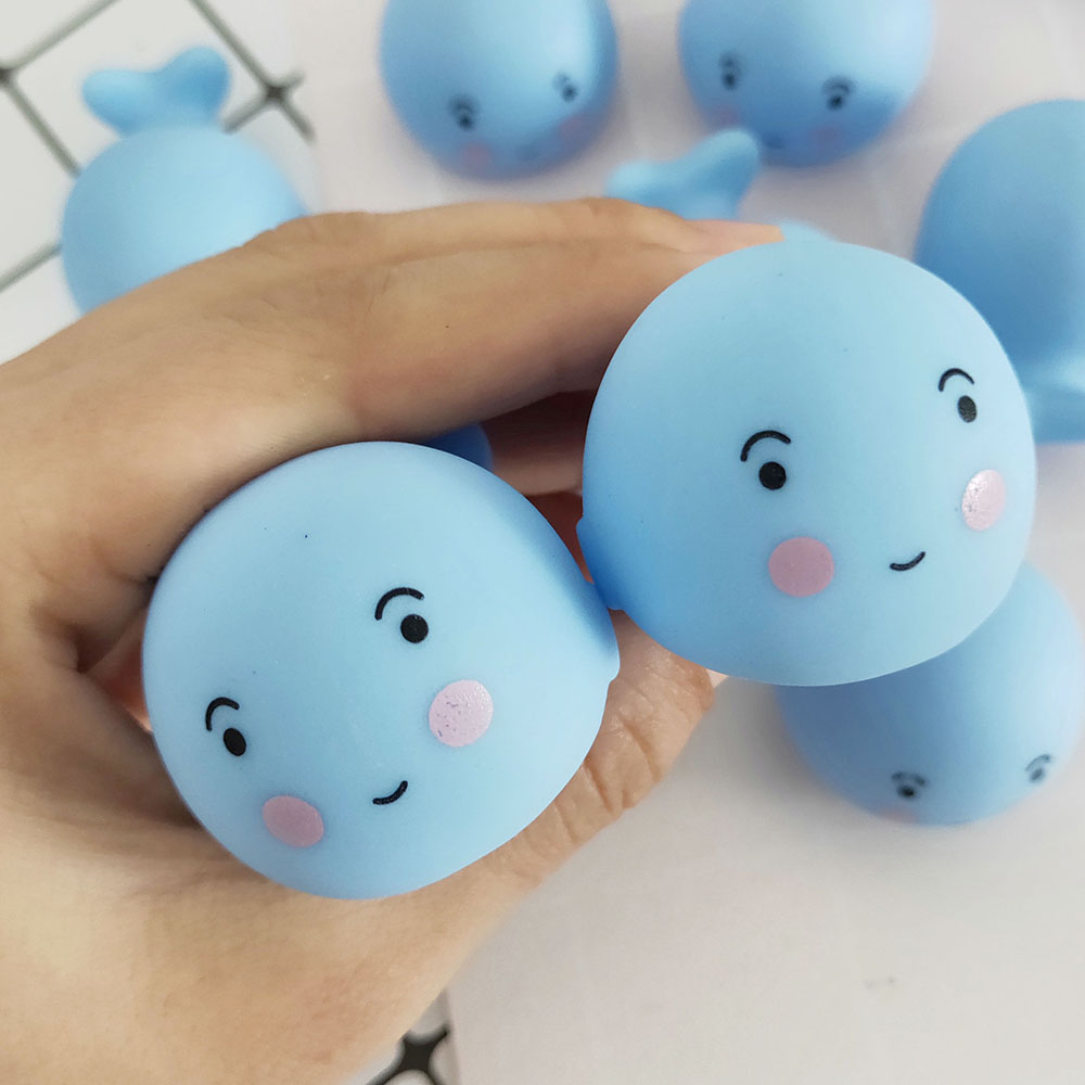 2 Stuks Schattige Kleine Walvis Stress Reliever Speelgoed Cartoon Dieren Baby Zwembaden Water Fun Knijpen Squeeze Speelgoed Voor Kinderen Volwassenen squishies