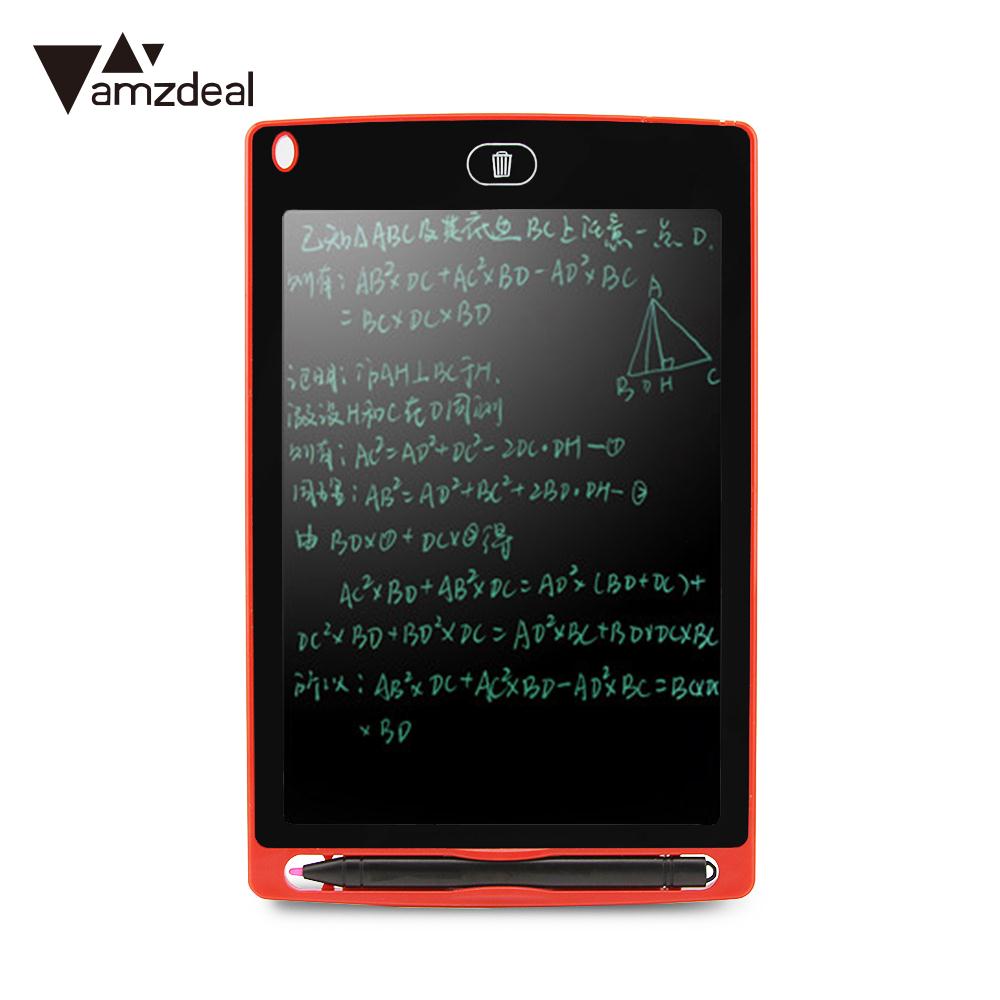 AMZDEAL 8.5 "LCD électronique Graffiti dessin tablette numérique tableau d'écriture tablette tableau de notes enfants écriture pratique apprentissage: red