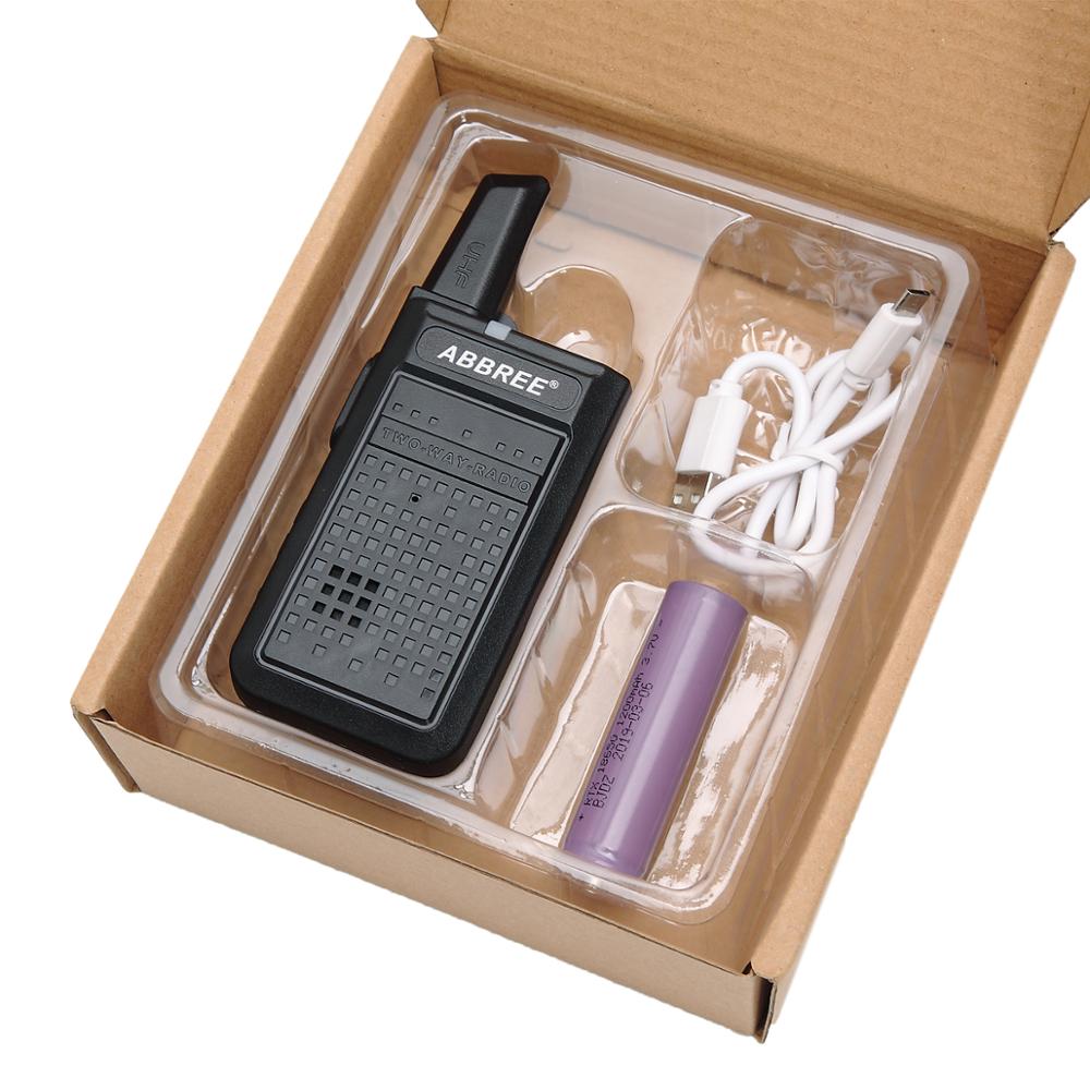 2pcs ABBREE AR-A2 mini Handy Walkie Talkie Mini VOX USB Charge UHF Two Way Radio Comunicador Transceiver Woki Toki VOX bf-888s