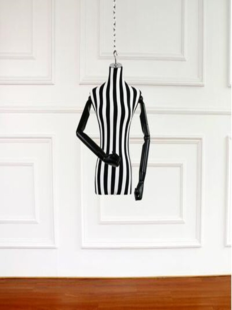 4style Female wood hand mannequin body cloth model props hanging half-length wedding Stainless steel hook display 1pc D349