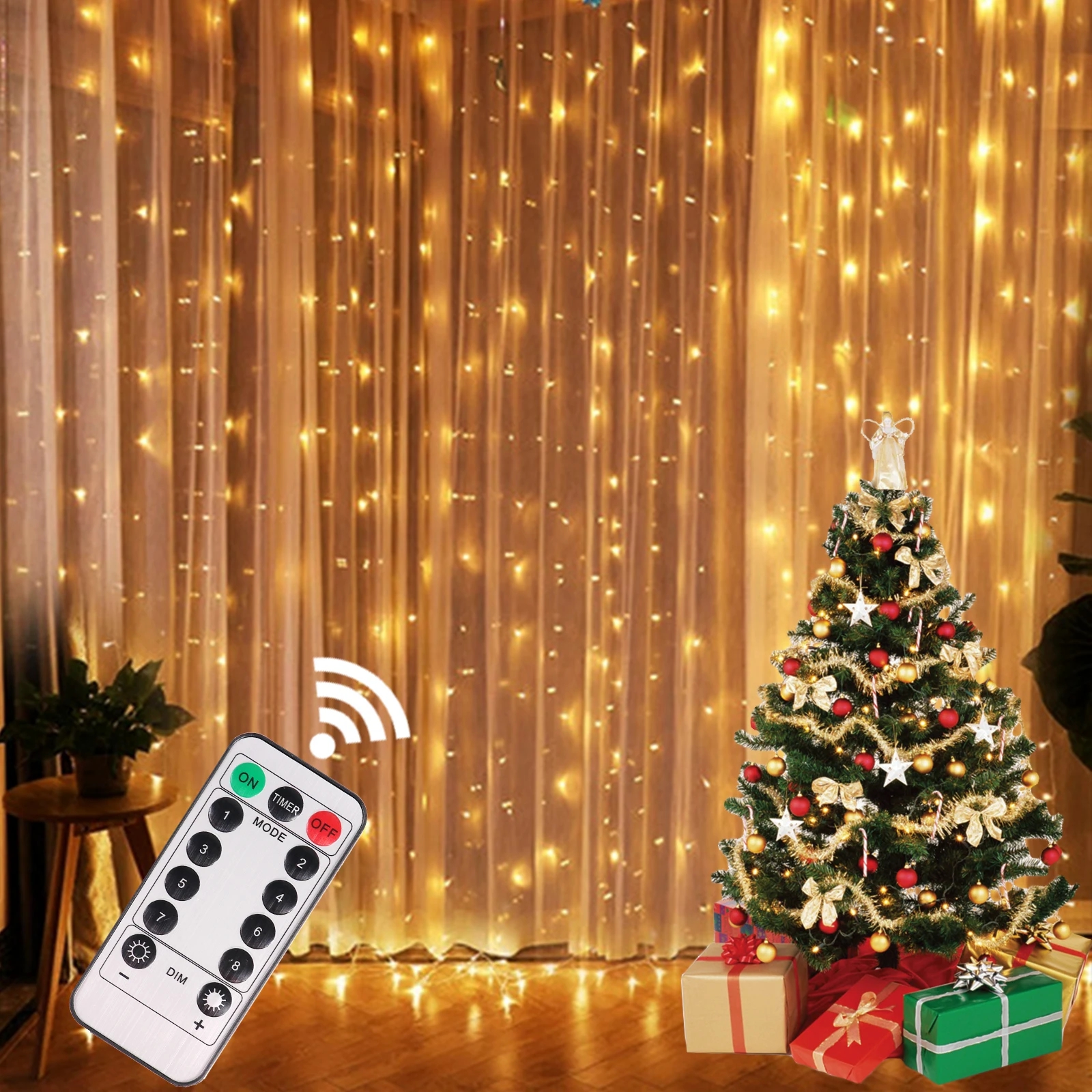 ledet-girlander gardinlys 8 moduser usb-fjernkontroll lyslenke bryllup juledekorasjon til hjemmet soverommet årslampe