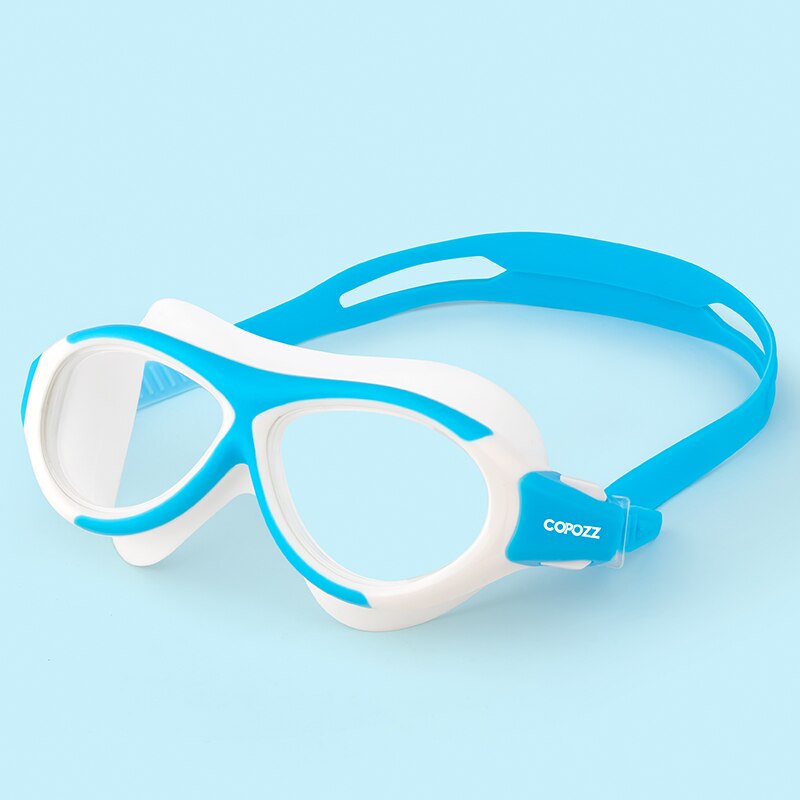 Copozz børn svømmebriller anti tåge vandtætte børn teenagere cool svømmebriller dreng pige svømmebriller: Klarblå