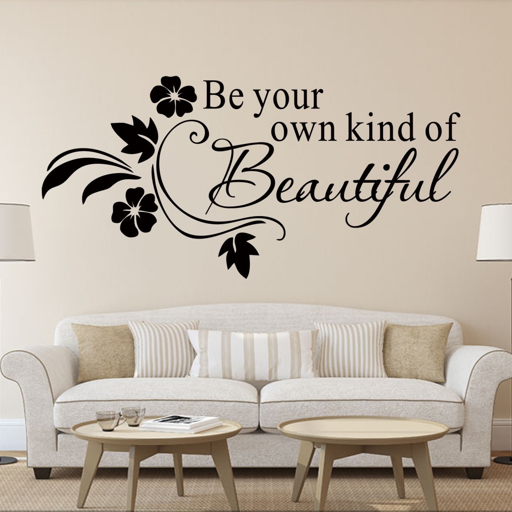 Be your own kind of beautiful vinyl wall sticker quotes lettering words for kids girls bedroom bathroom home decor decal