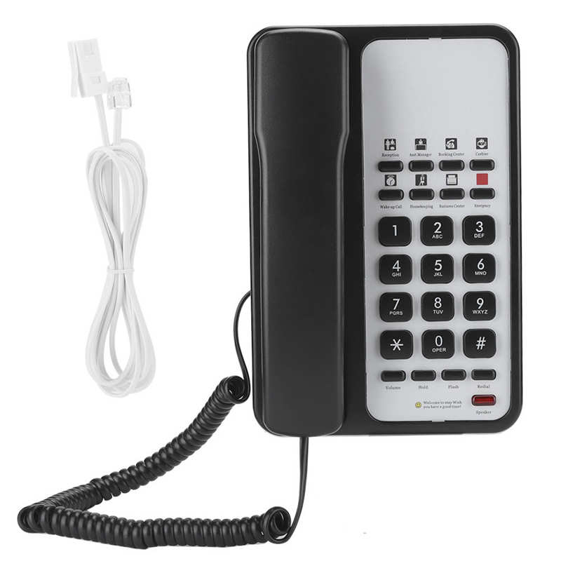 Telefone SN-0005 escritório de negócios uso doméstico telefone fixo telefone mesa eletrônico ringtone casa telefone: Black