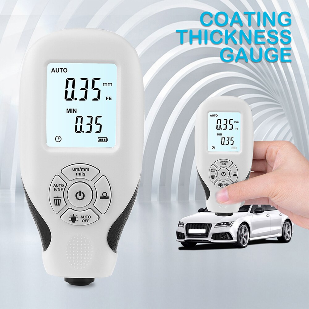 With Backlight LCD Display Calibration Function 0.01mm 1mil For Car Automotive Digital Coating Thickness Gauge Thickness Meter