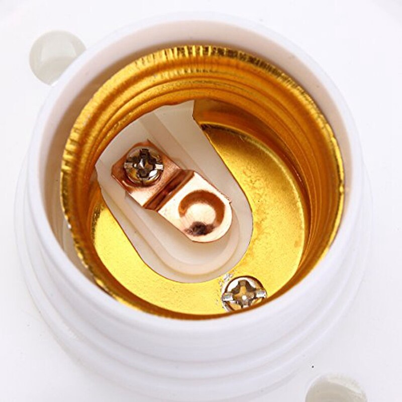 E27 socle en plastique rond vis ampoule lampe support de douille blanc