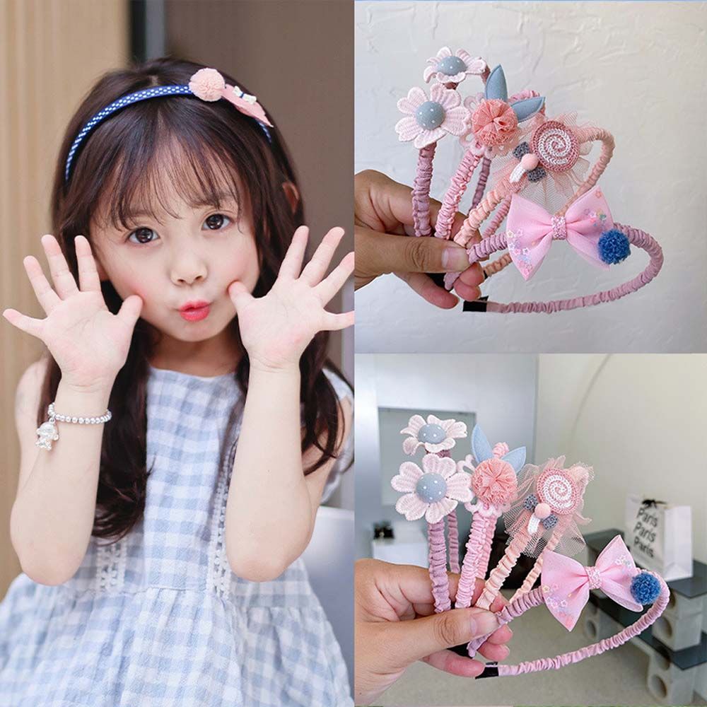 Diademas con lazo de flores para niña, bandanas de estilo coreano, cinta para el pelo con pliegues, diadema