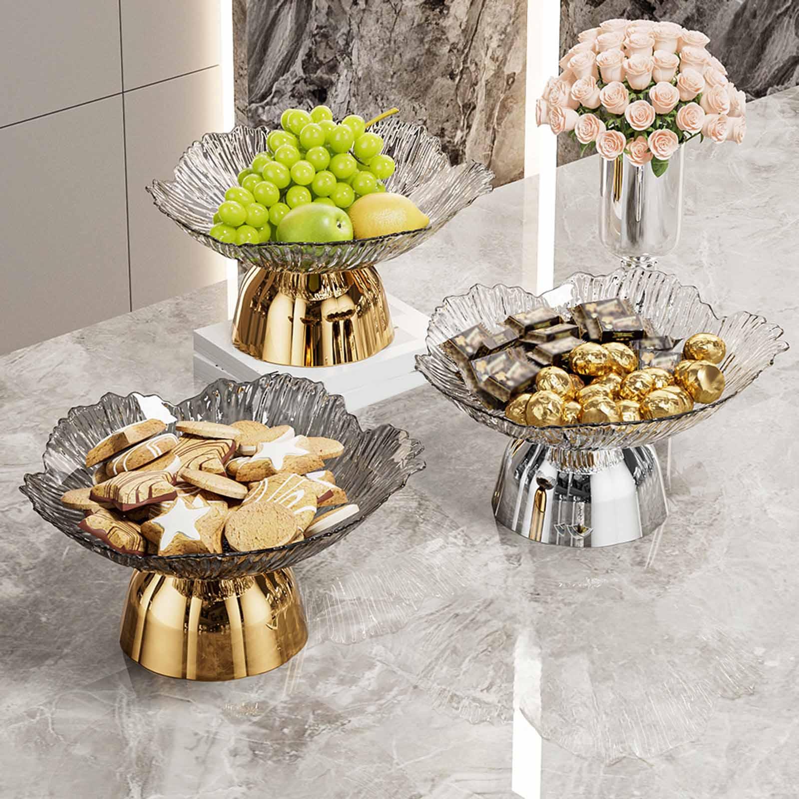 Piedestalskål mad snack opbevaringsbakke grøntsagsholder frugtkurv til kontor fødselsdag køkken stue