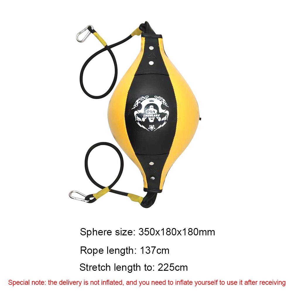 Double End Boxing Ball PU Pear Boxing Bag Reflex Double End Boxing Dodge Speed Ball Inflatable Floor to Ceiling Punching Bag: Yellow