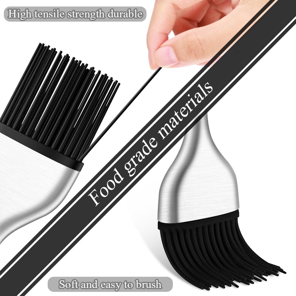 Sauce Basting Brush Kitchen Oil BBQ Grill Brush Stainless Steel Cooking Barbecue Brushes Silicone Pastry BBQ Accessories