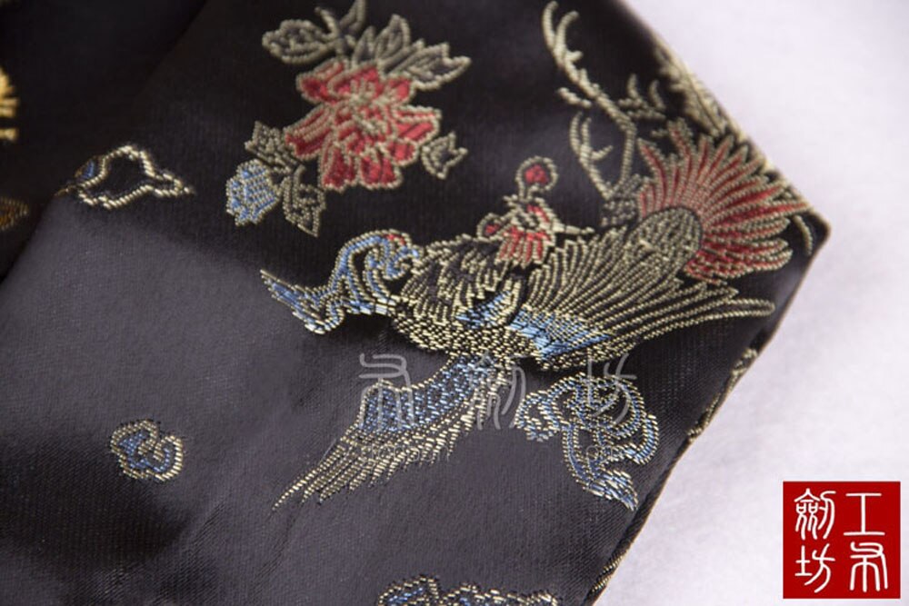 Japansk samurai sværd katana soft case sværd taske lang kvast sort dragon phoenix 130cm x 13cm