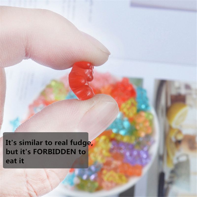 12Stck Mini Bär Perlen Gummi Weiche Schleim Reize Plastilin Schleim Zubehör Perlen Für Kristall Schlamm Flauschigen Schleim Zufällige Farbe