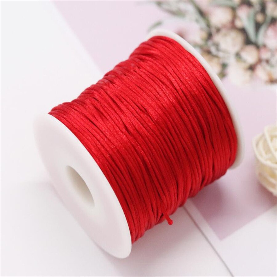 1Mm Rood Nylon Chinese Satijn Zijde Knoop Koord Rattail Discussie Ketting Macrame String Sieraden Bevindingen Kralen Touw #700