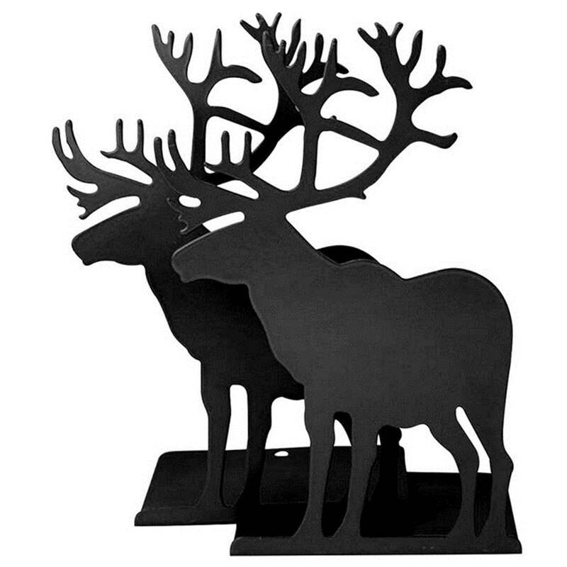 2 stk/sæt bogholder til læsning af elg metal bogstøtter restaurering af gamle måder desktop modtage arrangere bogstøtter til jul