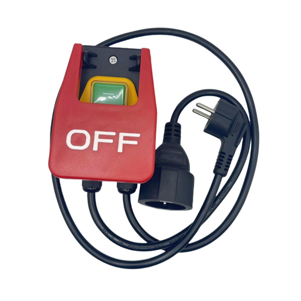 220v enfas på/av-brytare, säkerhetsbrytare, nollspänningsbrytare med uttag, nödstoppbrytare eu-kontakt