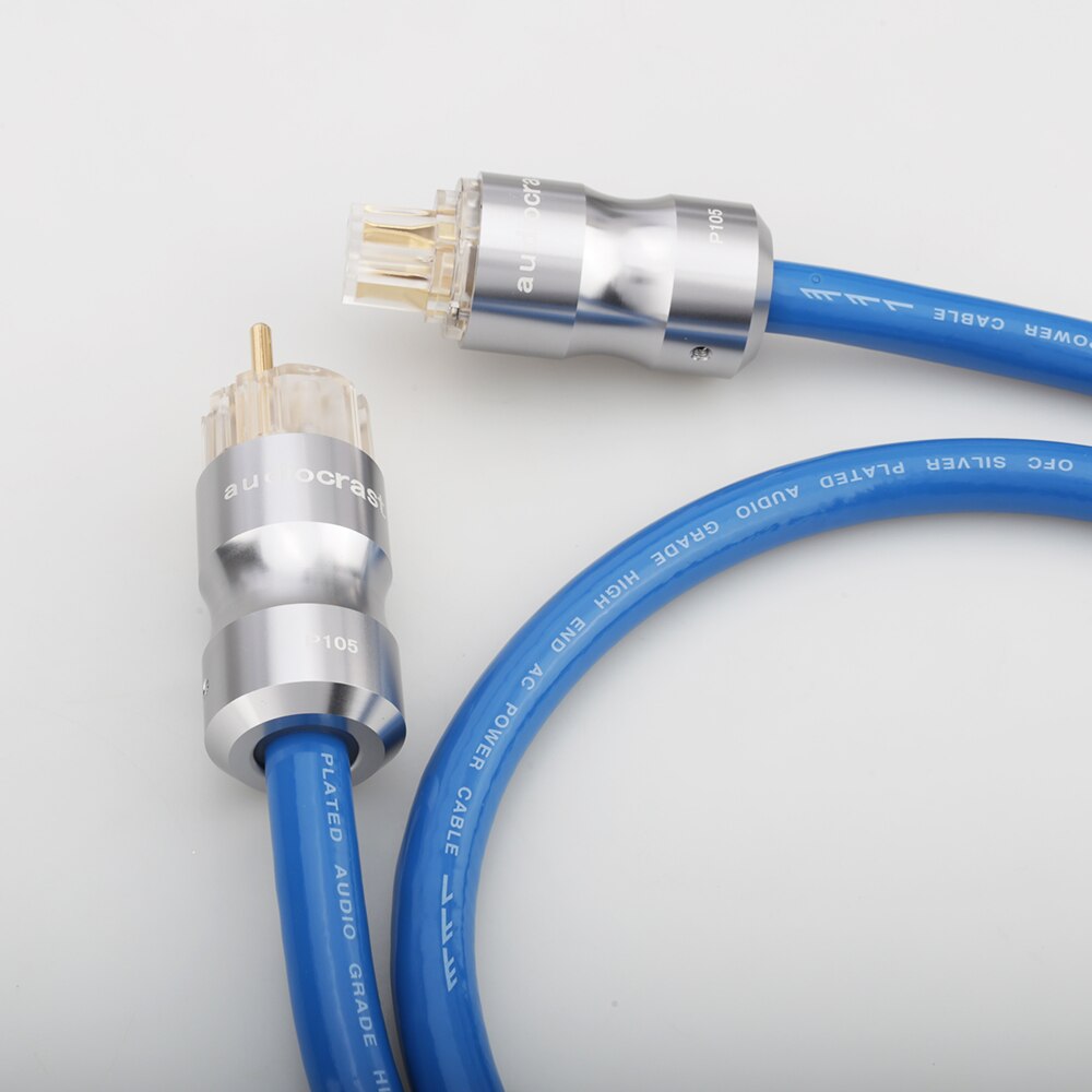 Neue P111 HIFI Power EMC Schild AC Netzkabel Silber Überzogene Schuko Netzkabel Kabel EU/US Power Kabel EU UNS Stecker Power