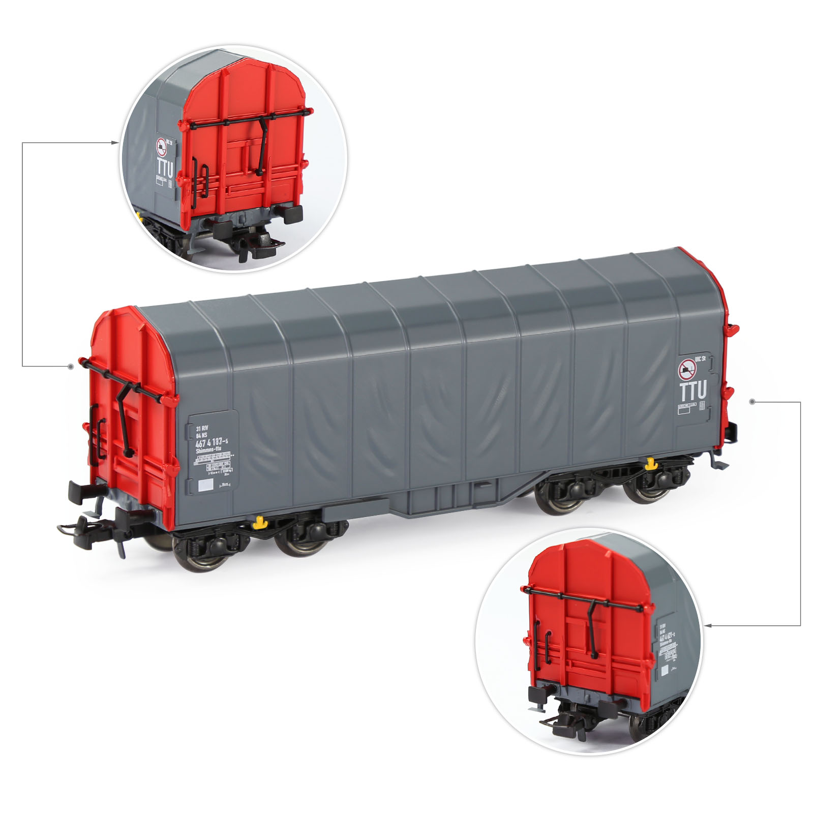 Evemodel 1pc Model Railroad HO Scale 1:87 Covered Coil Wagon Freight Cars C8762: plum