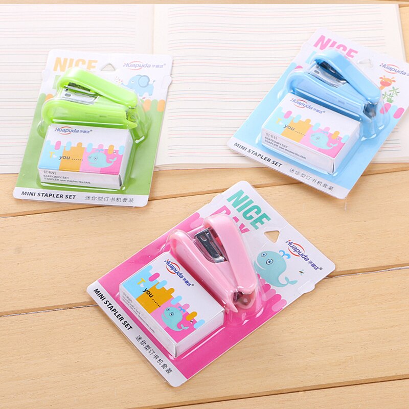 Cute Mini Stapler and Stapler 24/6 Useful Small Stapler Stapler Kit Binding Stationery Tools for Students Manual 353 52g