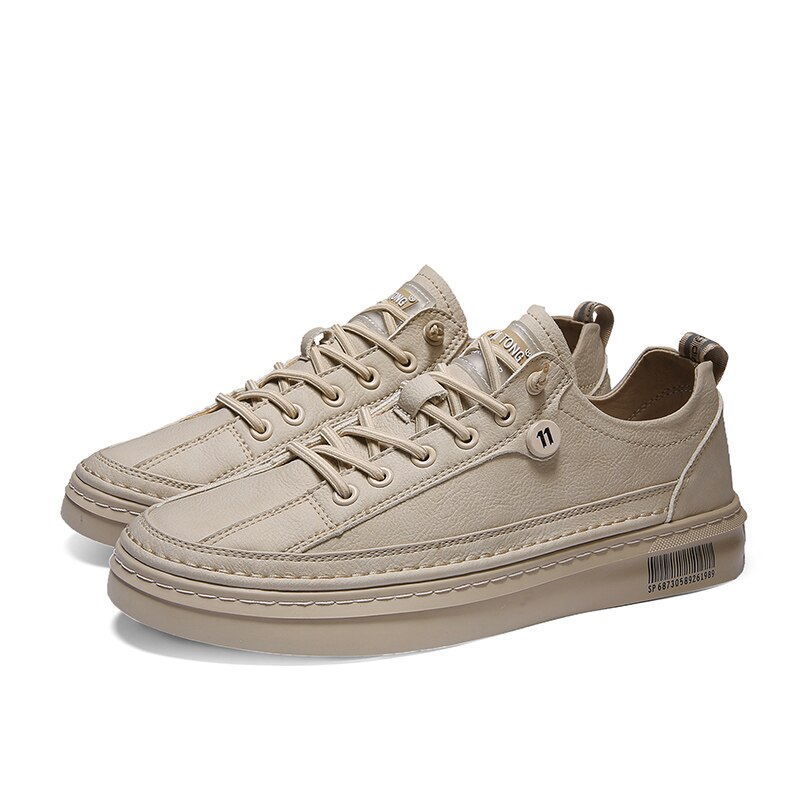 Mænd originale lædersko anti-glatte mænd sneakers mærke drenge fodtøj snøre sneakers til herre læder sko: Ka qi / 10