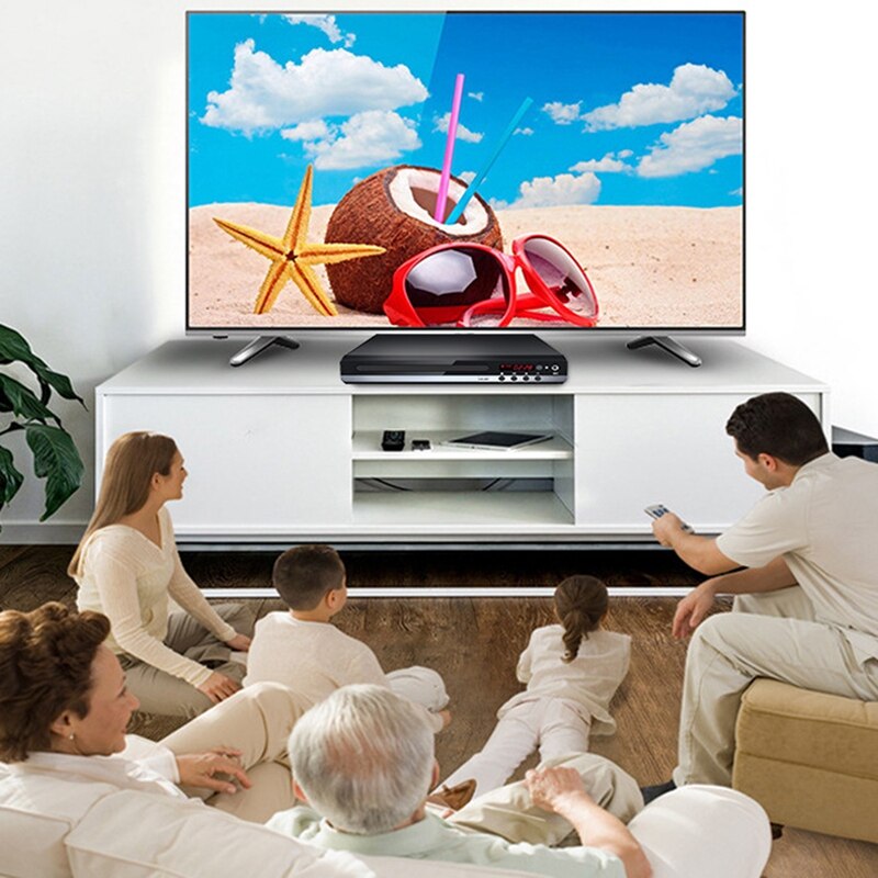 229 DVD Player 1080P HD Player TV HDMI Player with Remote Control for Home Office(US Plug)