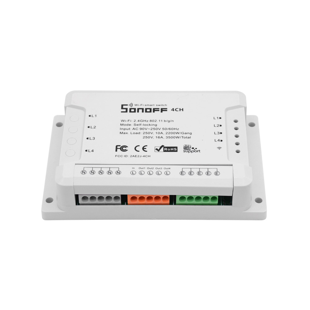 Itead Sonoff 4CH R2 Wifi Schalter 4 Gang 4Way Din-schiene montage auf/off Wifi Drahtlose Fernbedienung Schalter Für Smart Home 10A/2200 Watt