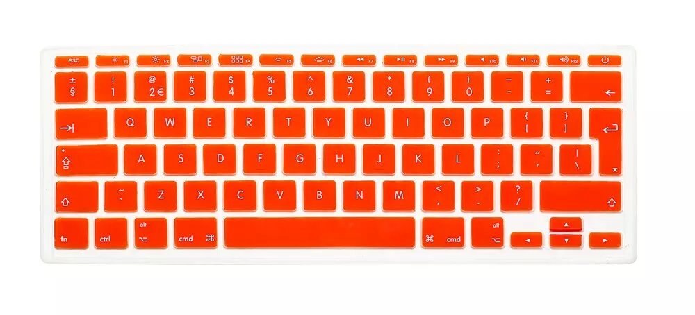 English UK EU Silicone Keyboard Cover For Apple Mac MacBook Air 11 11.6&quot; A1370 A1465 Model Euro/ISO Layout Protective Film: Orange