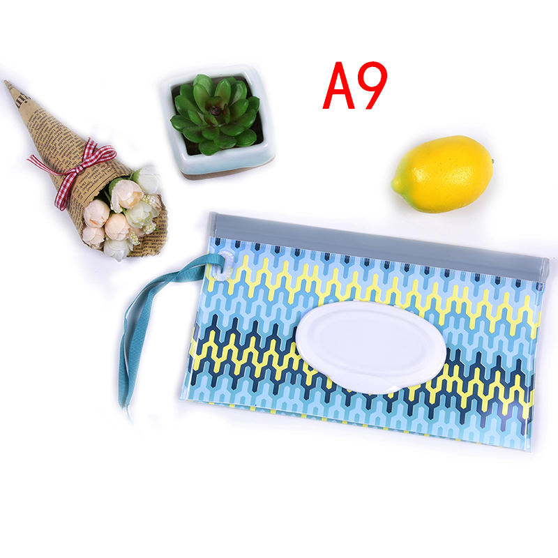 1PC Umweltfreundliche Baby-feuchttücher Kasten Nass Wischen Kasten Reinigung Tücher Tragetasche Clamshell schnappen Gurt Wischen Container fallen: A9