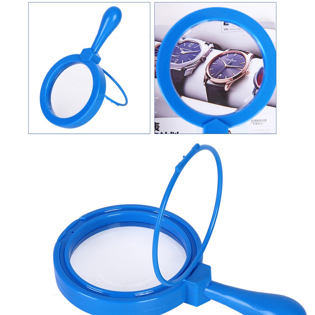 5x Handheld Magnifier with Plastic Handle High Cla-rity Reading Magnifying Glass Book Newspaper Maps Insect Observation