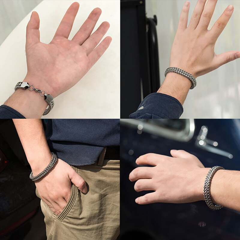 Trendy Cubaanse Ketting Mannen Armband Classic Rvs 5/10 Mm Breedte Ketting Armband Voor Mannen Vrouwen Sieraden