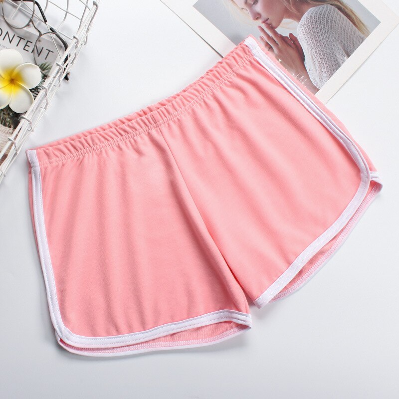 Simple Ladies Beach Shorts Casual Patchwork Fitness Workout Summer Shorts Women's Stretch Tight Slim Beach Shorts: pink / XL