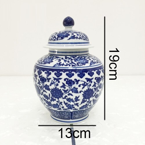 Tetera de cerámica de porcelana azul y blanca, decoración de granos de café y té, tanque de almacenamiento sellado, tanque de almacenamiento clásico para el Hogar, Nueva: B