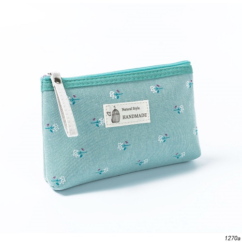 Miyahouse Canvas Floral Printed Cosmetic Bag Women Small Zipper Makeup Bags Lady Travel Girls Toiletry Bag: 1270a