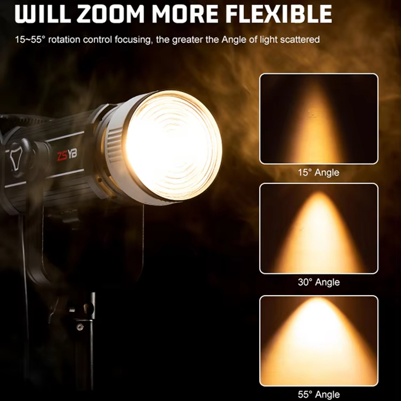 ZSYB 5X Fresnel Lens for Bowens Mount LED Photography Light for ZSYB Y500S Y500D Y300S Y300D Video Light Accessory