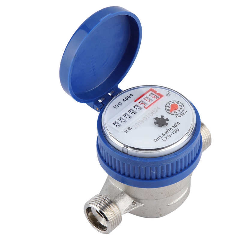1/2in Copper Mechanical Water Meter Water Flow Gauge With Rotary Counter