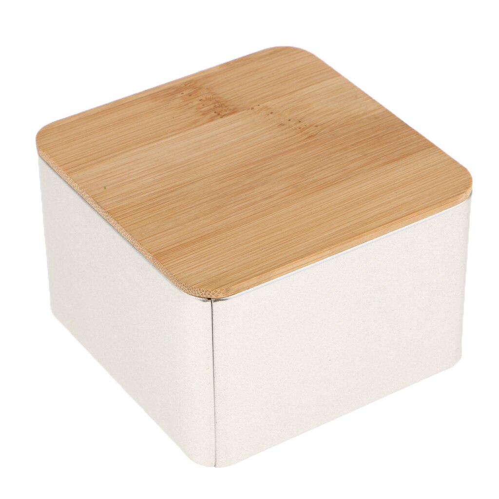 Kitchen Metal Storage Box With Bamboo Lid Bins Bread Sugar Boxes Tea Herb Storage Holder Food Containers Organizer: E