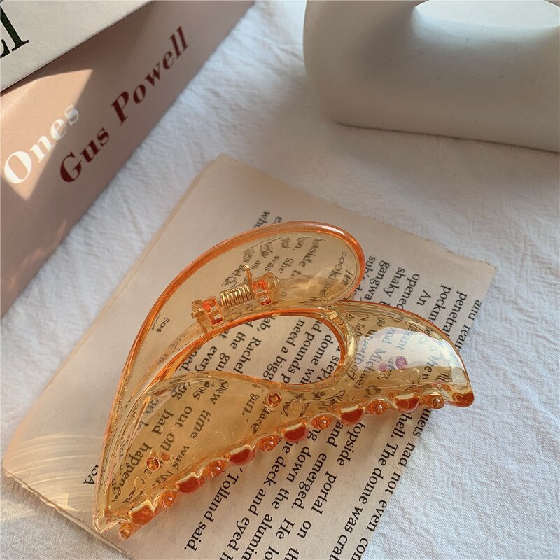 Transparent Love Heart Hair Claws Hair Crab Women Convex Shape Geometric Hairpins Hair Clips Acrylic Barrettes Hair Accessories: 2