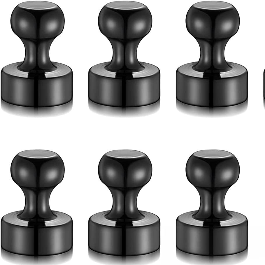 Black Neodymium Magnetic Push Pins - Strong Refrigerator & Whiteboard Magnets for Office, Kitchen & Map Use: Bronze