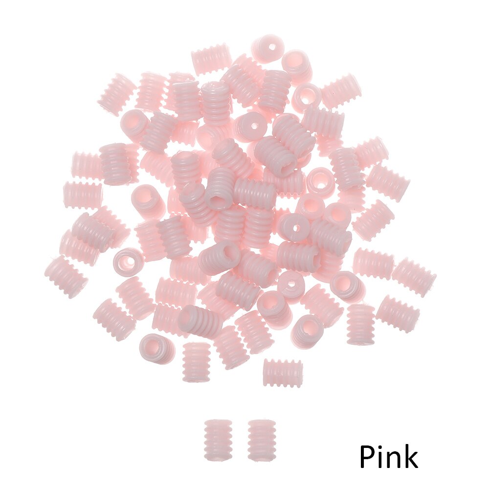 100 Pcs Silicone Flat Spiral Buckle Adjustable Bead Anti-slip Mask Buckle Elastic Band Cap Stopper Ear Cord Drawstring Button: pink
